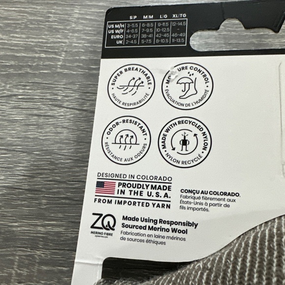 Smartwool Classic Edition Hike Merino Crew Height, Taupe Light Cushion Unisex L - Picture 3 of 6